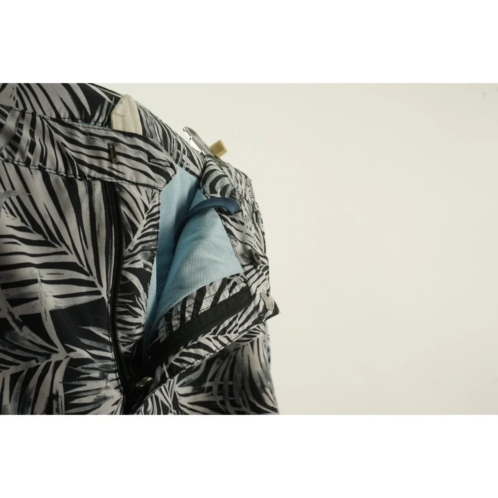 Fair Harbor Lined Drawstring Adjustable Hybrid Shorts Men's 36 White Floral Swim